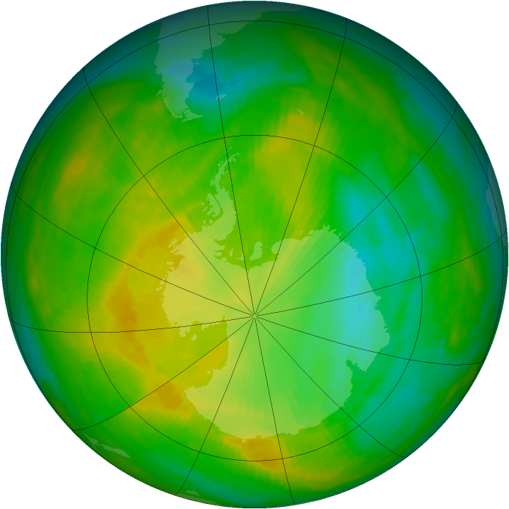 Antarctic ozone map for 27 November 1983